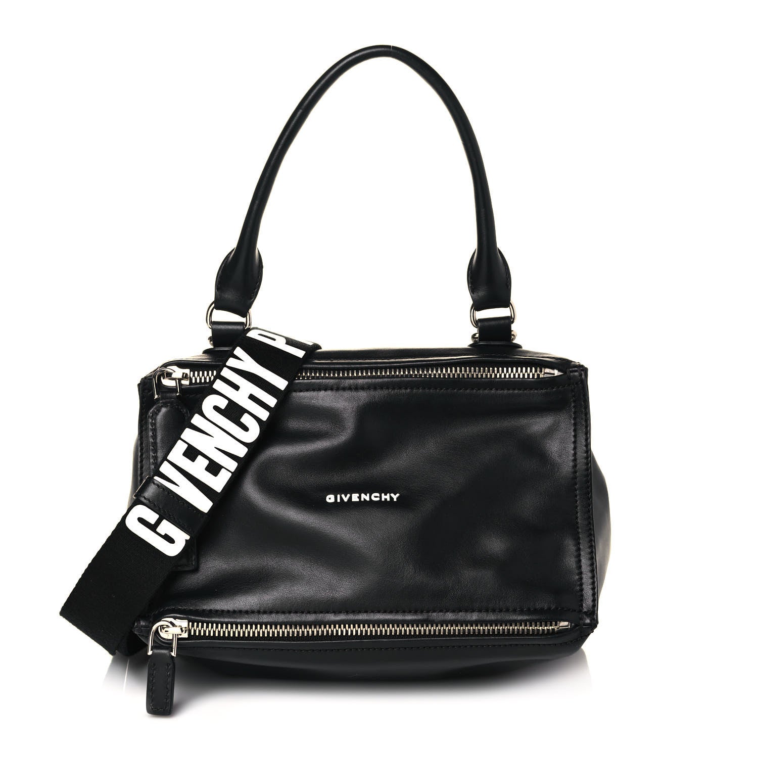 Givenchy Calfskin Small Pandora Logo Strap Black 1 of 14