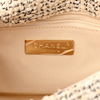 Chanel Tweed Quilted Medium Chanel 19 Flap Ecru Black 6 of 11