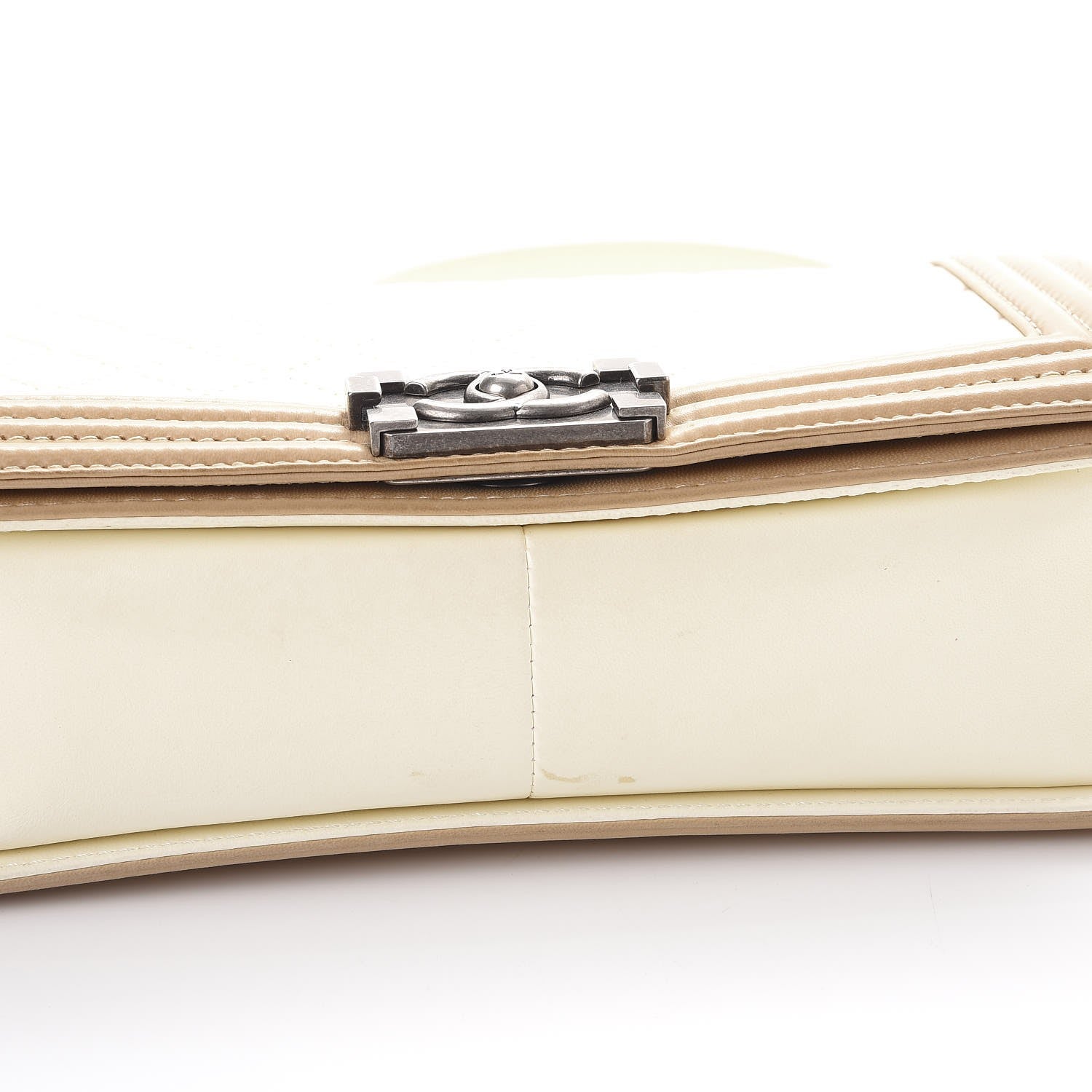 Chanel Lambskin Quilted Medium Boy Flap Ivory Havana Beige 11 of 13