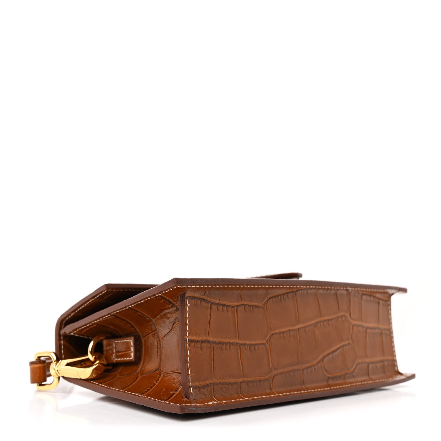 Jacquemus Calfskin Crocodile Embossed Le Grand Bambino Brown 4 of 11