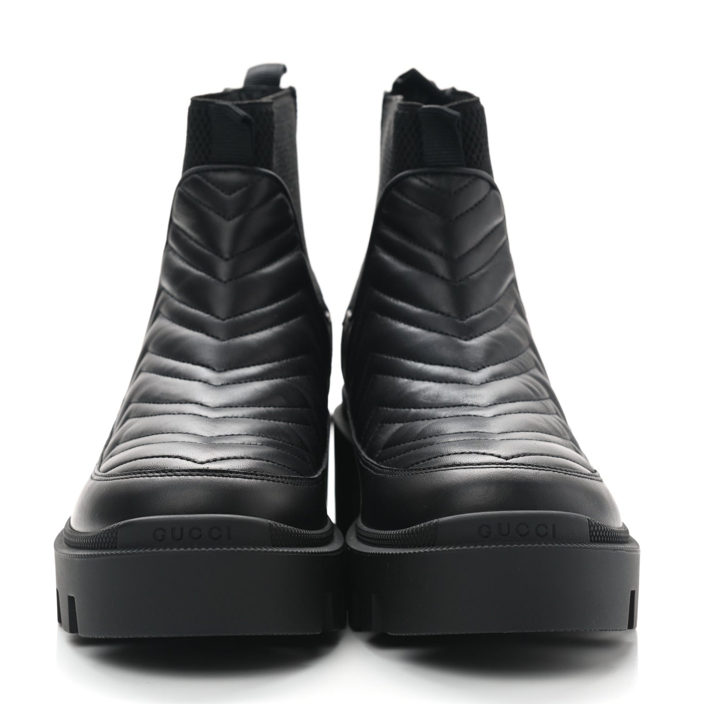Calfskin Nappa Matelasse Frances Chelsea Boots 39 Black