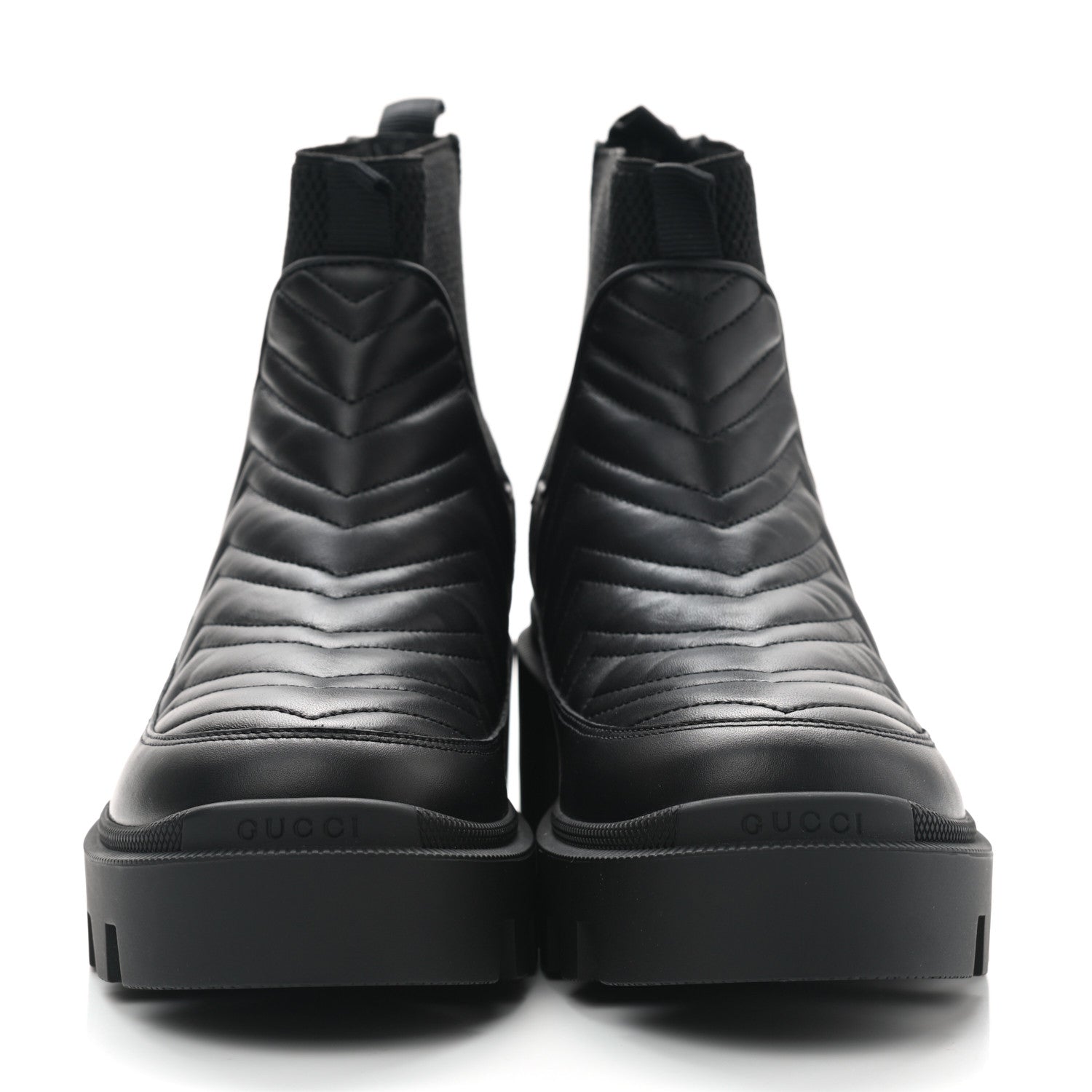Gucci Calfskin Nappa Matelasse Frances Chelsea Boots 39 Black 2 of 8