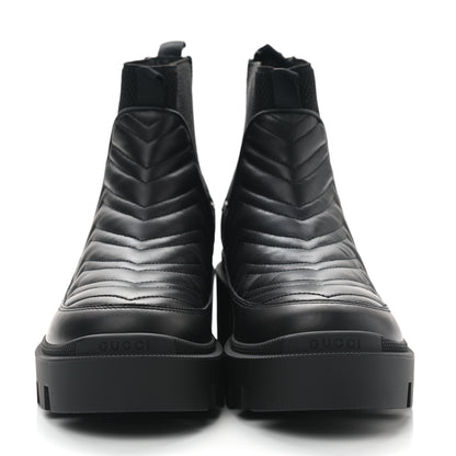 Gucci Calfskin Nappa Matelasse Frances Chelsea Boots 39 Black 2 of 8