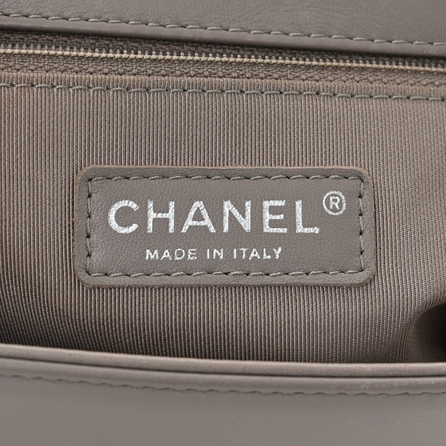Lambskin Quilted Large Boy Flap Grey