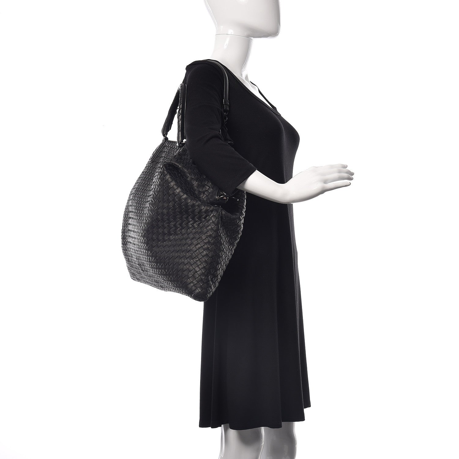 Bottega Veneta Nappa Intrecciato Maxi Convertible Tote Black 3 of 15