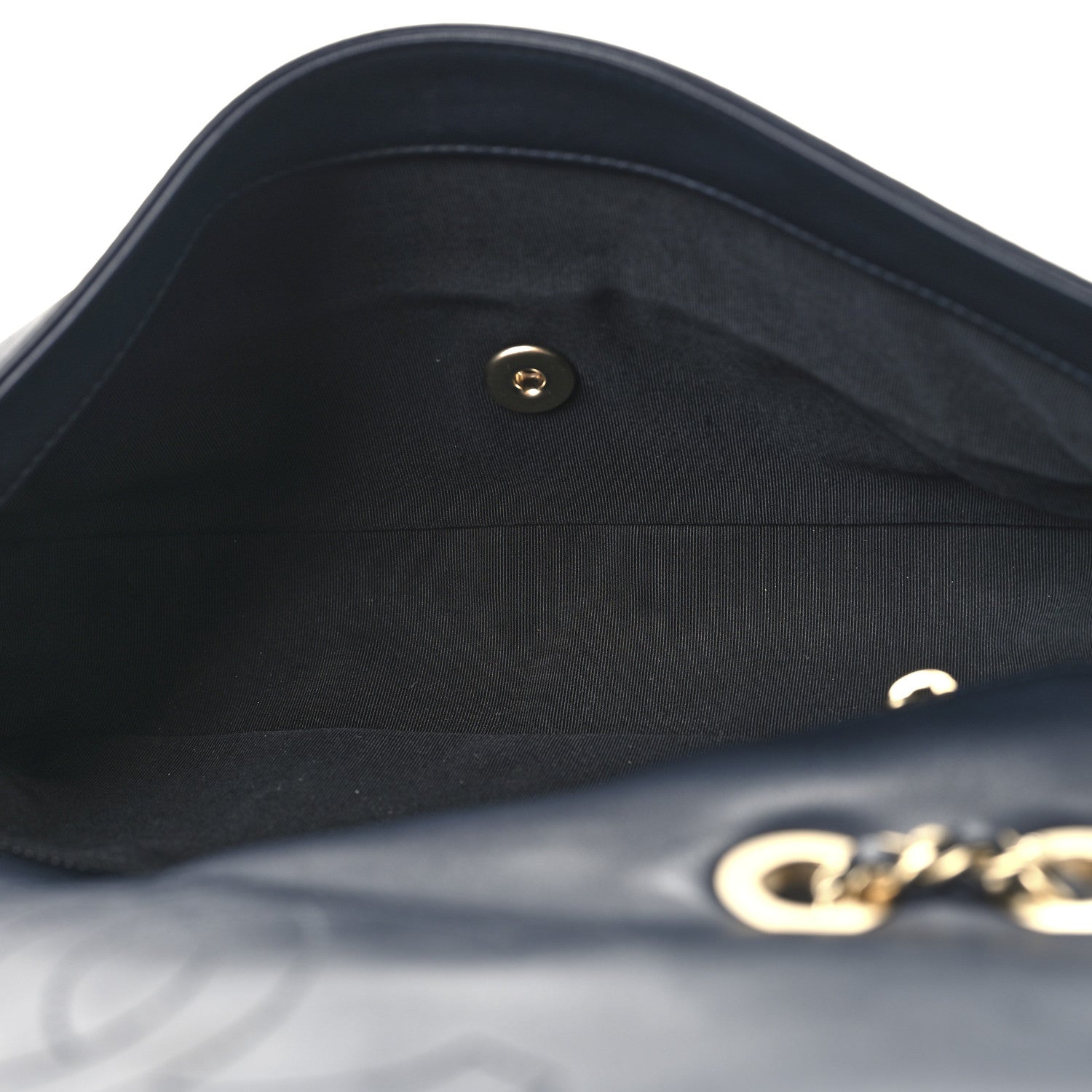 Chanel Calfskin Quilted Medium Graphic Flap Blue Black 5 of 10