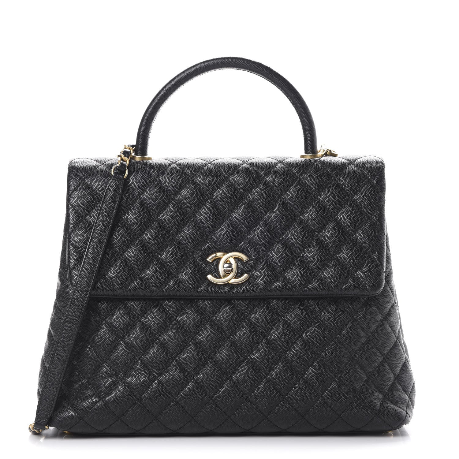 Chanel Caviar Quilted Large Coco Handle Flap Black 1 of 11