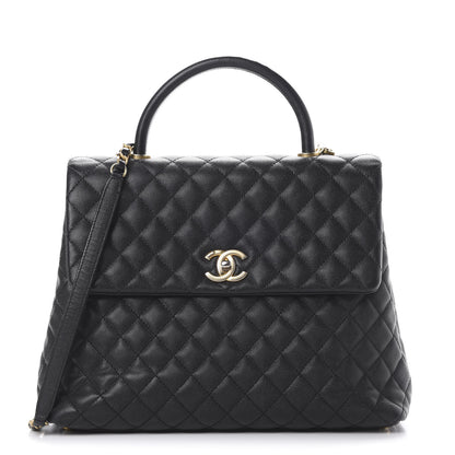 Chanel Caviar Quilted Large Coco Handle Flap Black 1 of 11