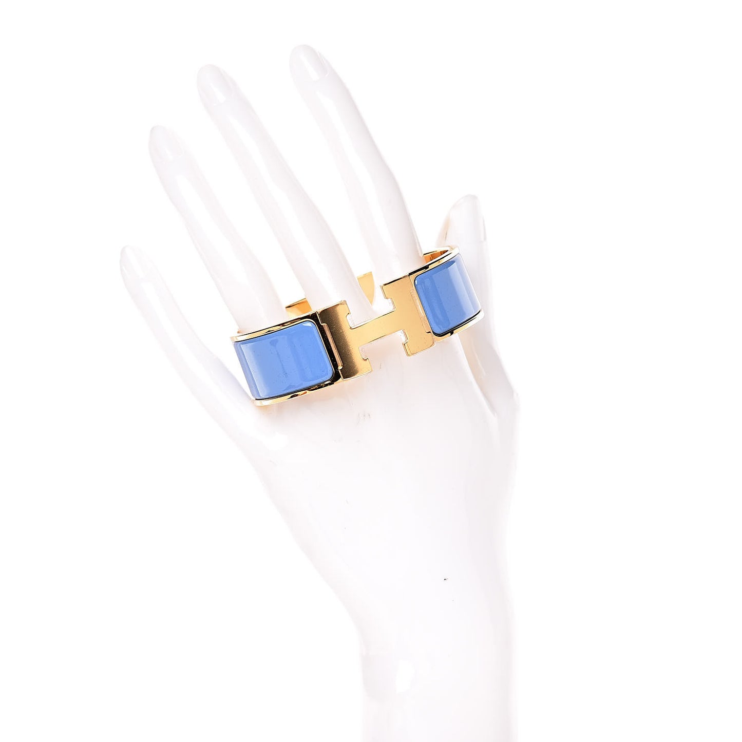 Enamel Wide Clic Clac H Bracelet GM Bleu Transat