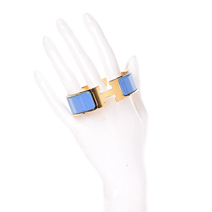 Hermes Enamel Wide Clic Clac H Bracelet GM Bleu Transat 2 of 5