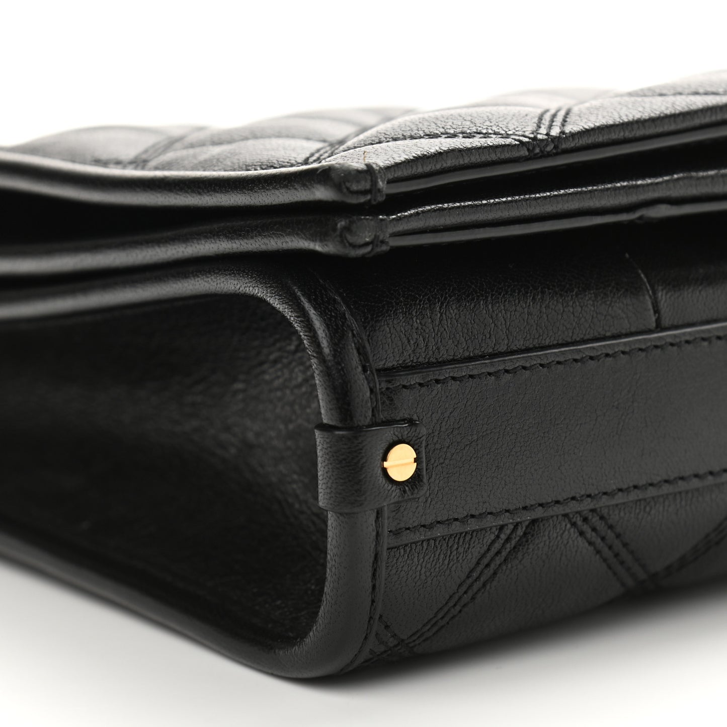Lambskin Quilted Mini Becky Chain Bag Black