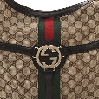 Gucci Monogram Web GG Reins Hobo Brown 8 of 16