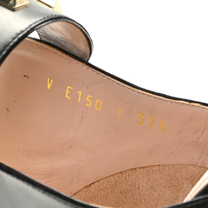 Valentino Garavani Calfskin Rockstud Ankle Strap Sandals 37.5 Black 7 of 14