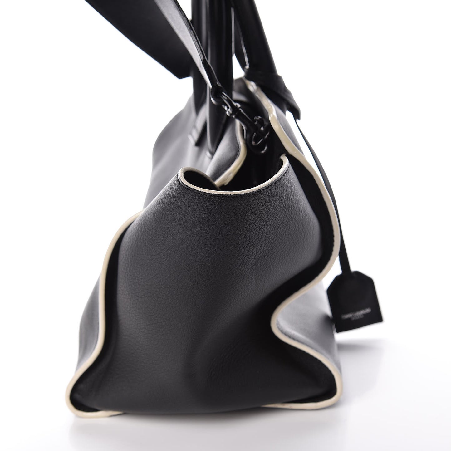 Calfskin Small Monogram Downtown Cabas Black White