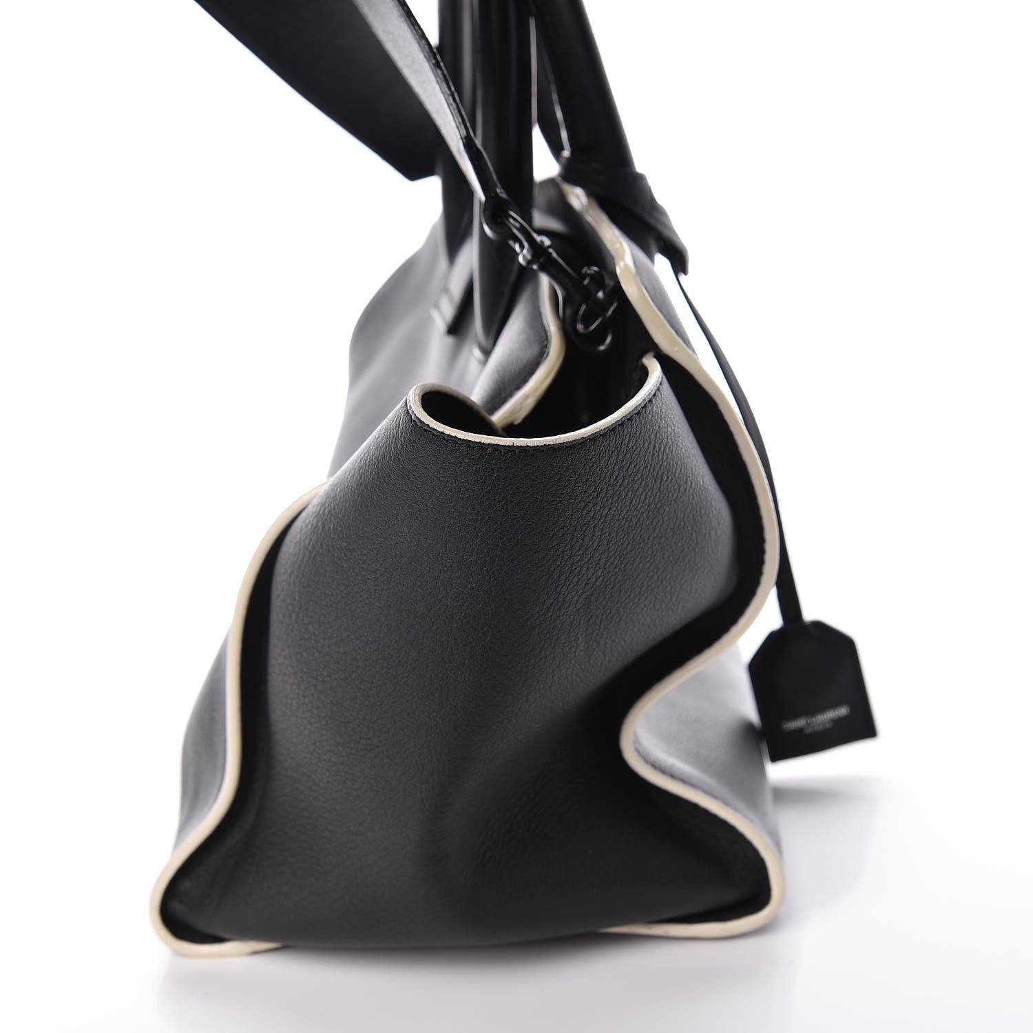 Saint Laurent Calfskin Small Monogram Downtown Cabas Black White 10 of 14