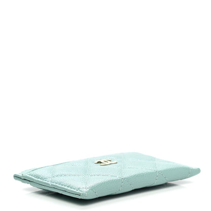 Chanel Caviar Quilted Card Holder Light Blue 4 of 9