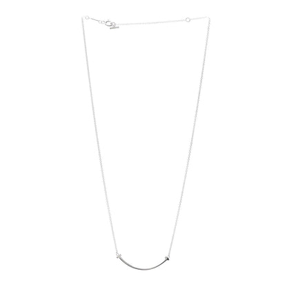 Tiffany Sterling Silver Small T Smile Pendant Necklace 3 of 6