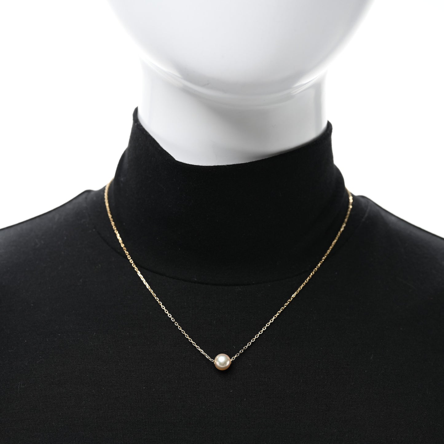 18K Yellow Gold Akoya Pearl 7-7.5mm Single Pendant Necklace