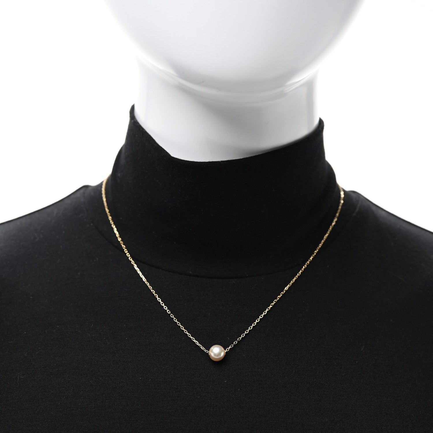 Mikimoto 18K Yellow Gold Akoya Pearl 7-7.5mm Single Pendant Necklace 3 of 5