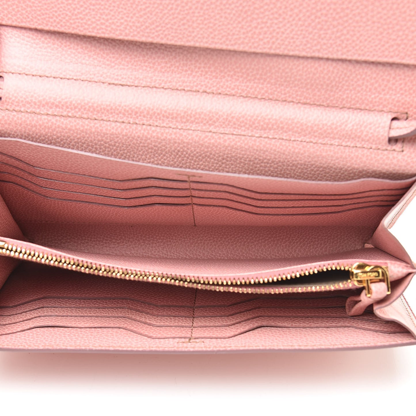 Pebbled Calfskin Wallet On Chain Wild Rose