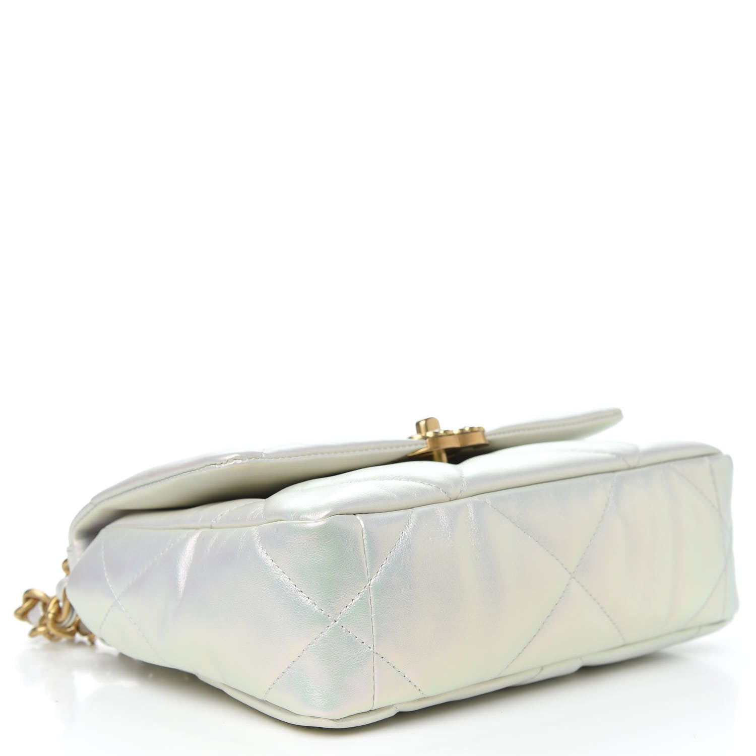 Chanel Iridescent Calfskin Quilted Medium Chanel 19 Flap White 4 of 12