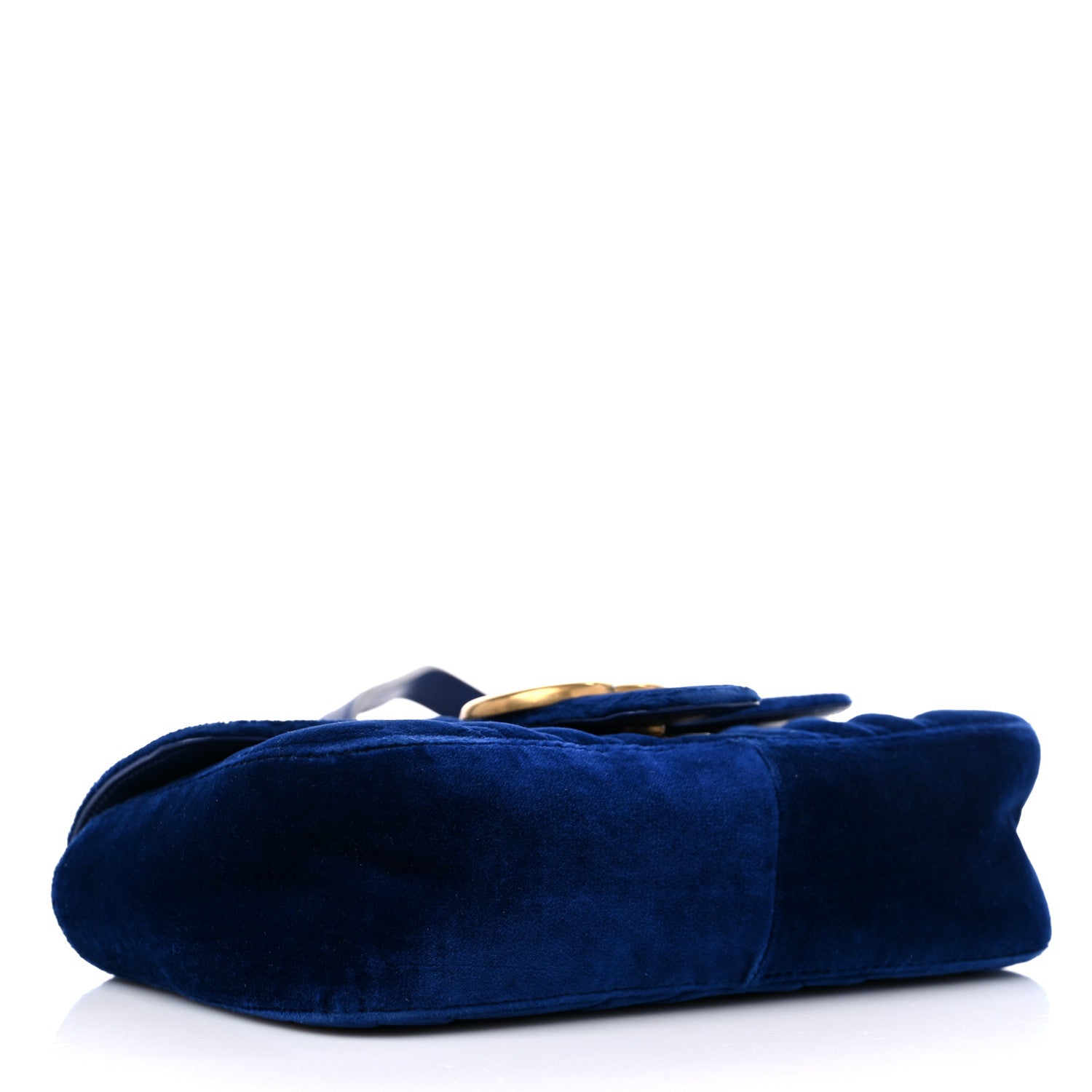 Gucci Velvet Matelasse Mini GG Marmont Shoulder Bag Cobalt Blue 4 of 9