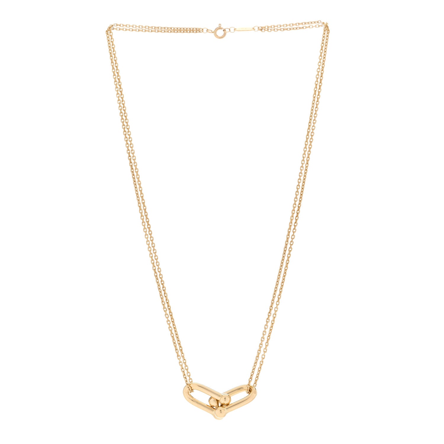 Tiffany 18K Yellow Gold HardWear Double Link Pendant Necklace 2 of 4