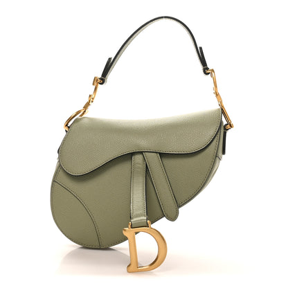 Christian Dior Grained Calfskin Mini Saddle Bag Sage Green 1 of 8