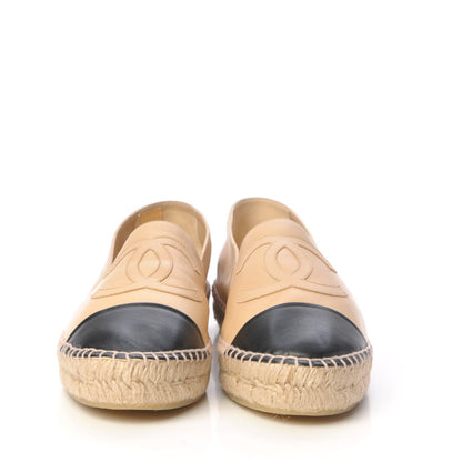 Chanel Lambskin CC Espadrilles 41 Beige Black 2 of 15