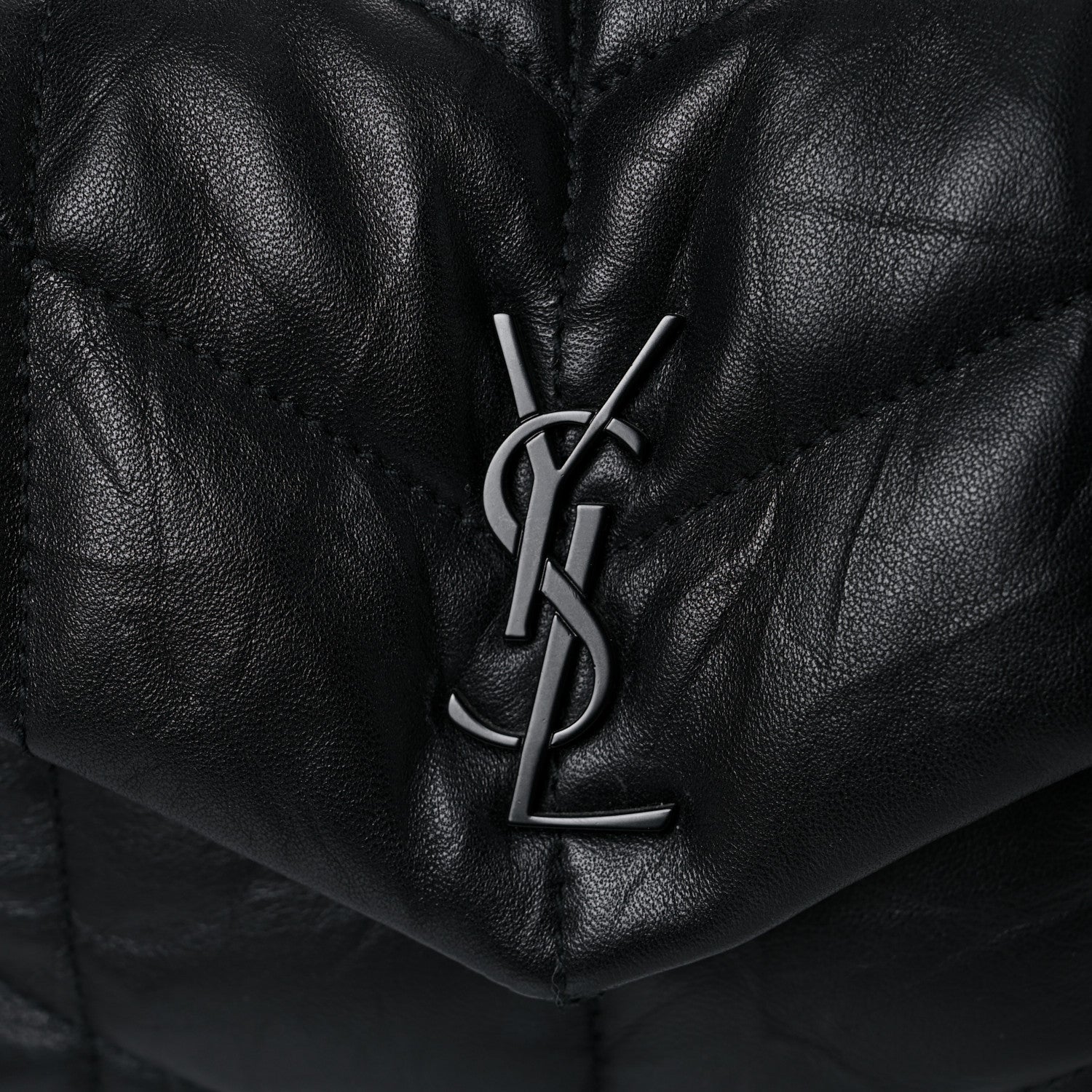 Saint Laurent Calfskin Quilted Toy Loulou Puffer Monogram Monochrome Chain Satchel Black 17 of 19