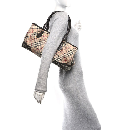 Burberry Haymarket Check Studded Hannington Satchel Bag 2 of 11
