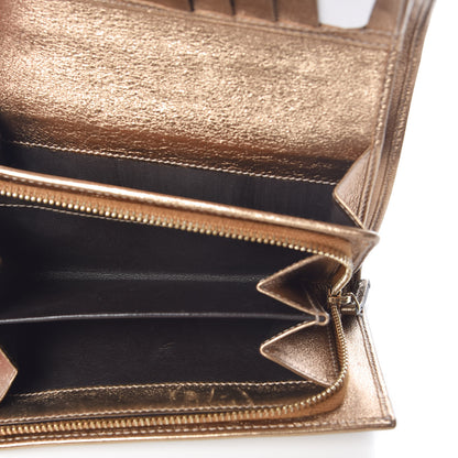 Gucci Metallic Crystal Monogram French Flap Wallet Gold 6 of 12