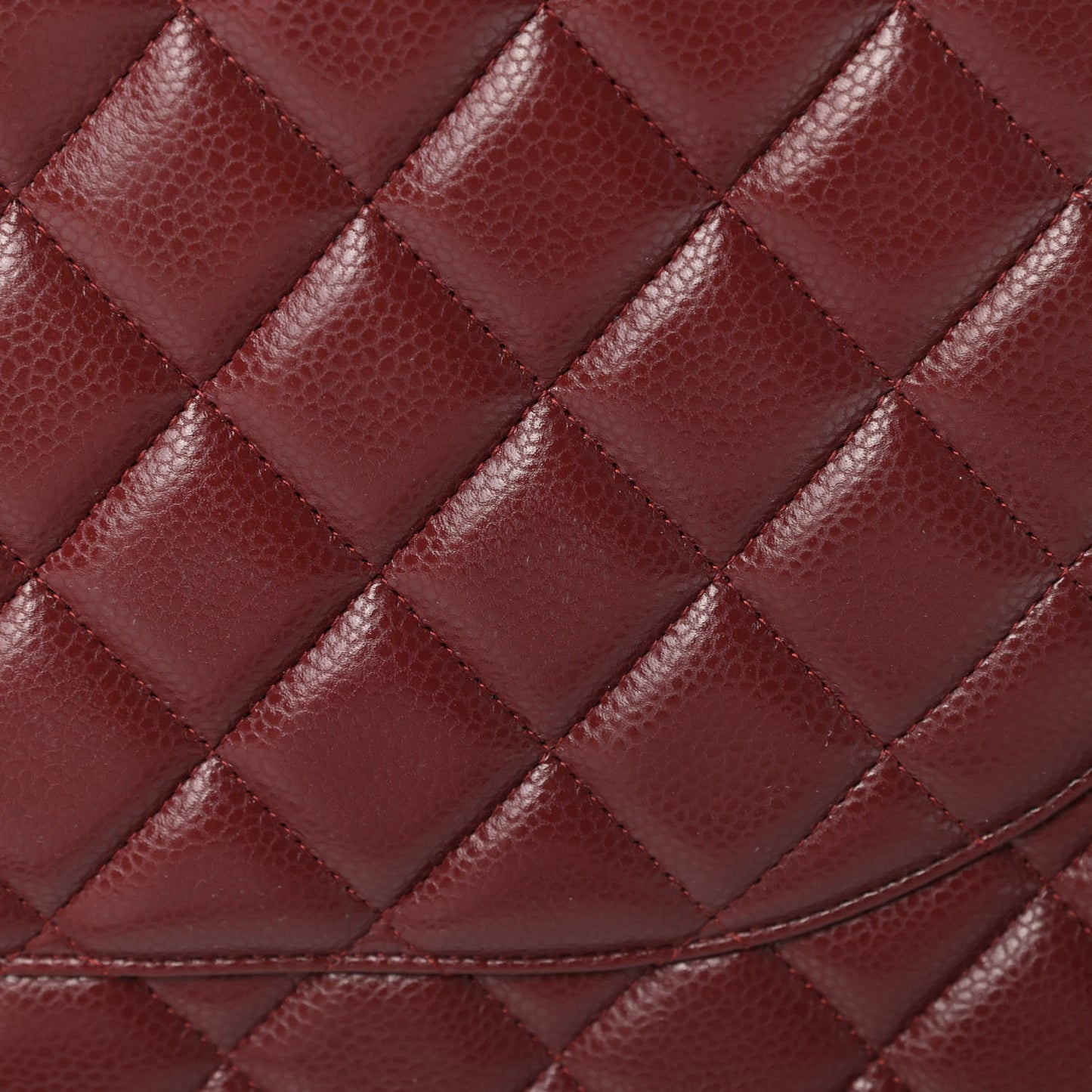 Caviar Quilted Maxi Double Flap Dark Red