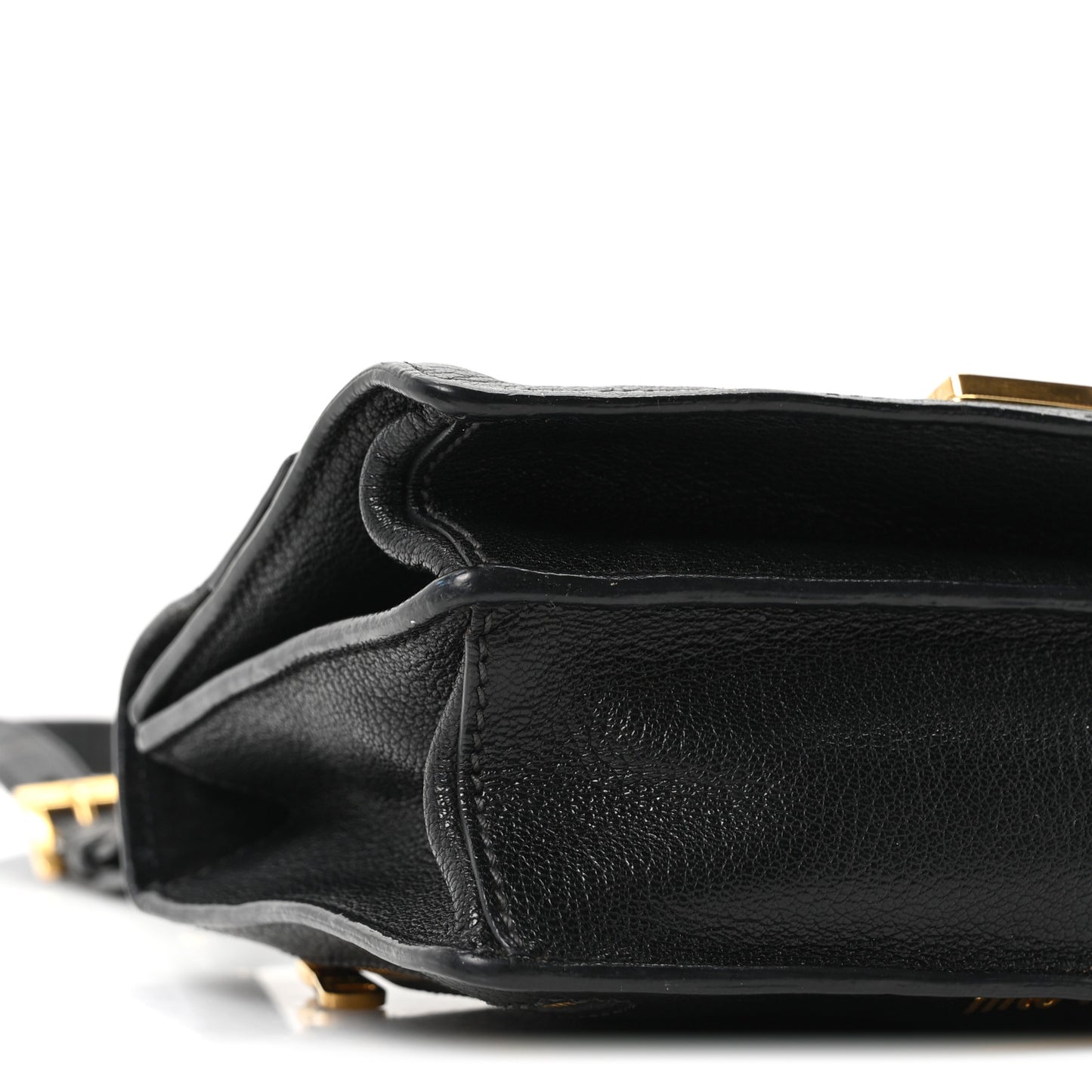 Goatskin Madras Crossbody Bag Black