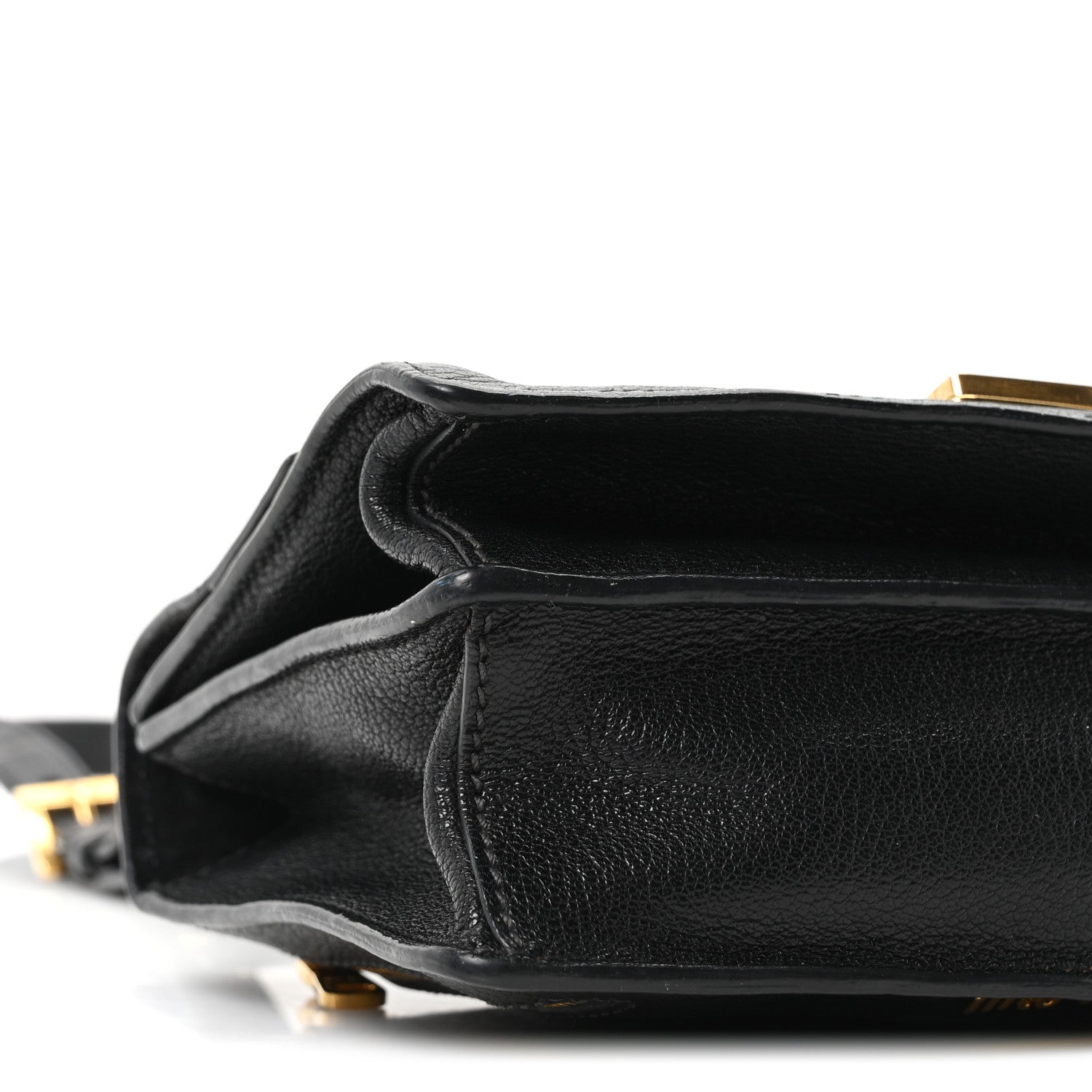 Miu Miu Goatskin Madras Crossbody Bag Black 8 of 9