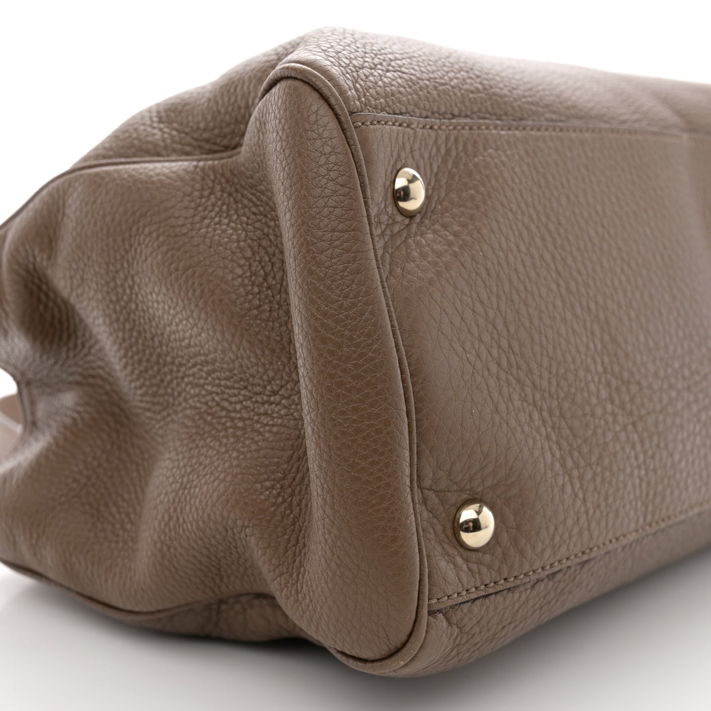 Pebbled Calfskin Medium Bamboo Shopper Tote Acero