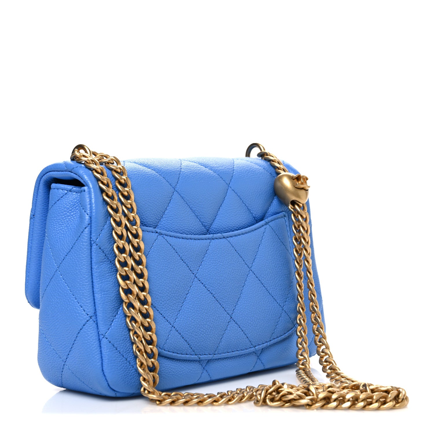 Chanel Caviar Quilted Mini Sweetheart Flap Blue 3 of 11
