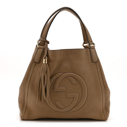 Gucci Pebbled Calfskin Medium Soho Shoulder Bag Camelia 1 of 11