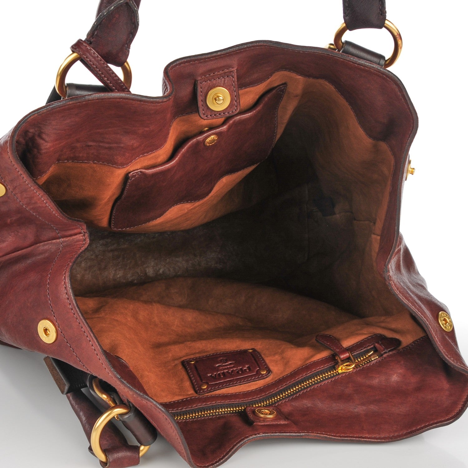 Prada Nappa Aviator Shoulder Bag Bruciato 5 of 9