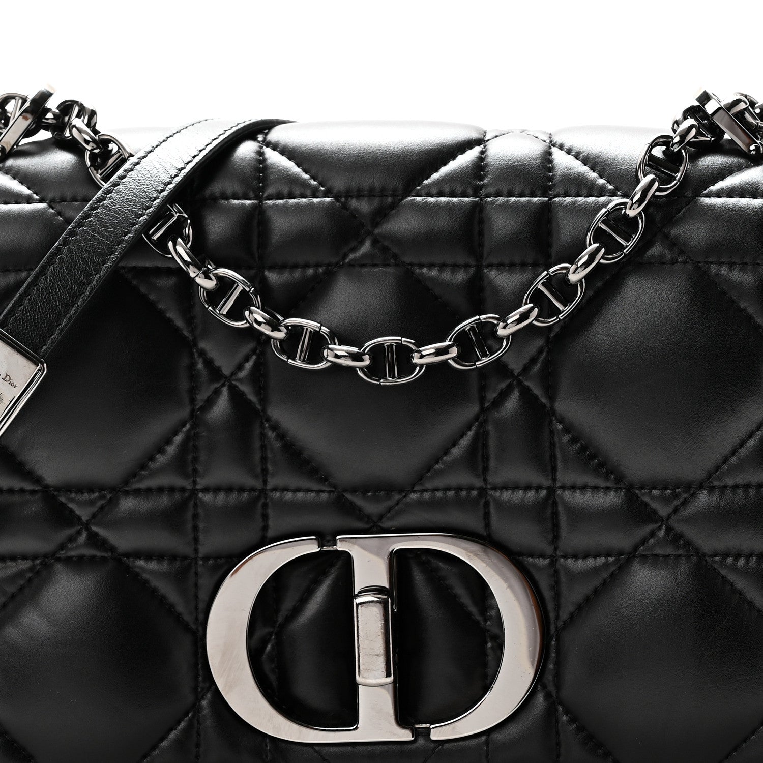 Christian Dior Calfskin Macrocannage Large Caro Bag Black 8 of 10