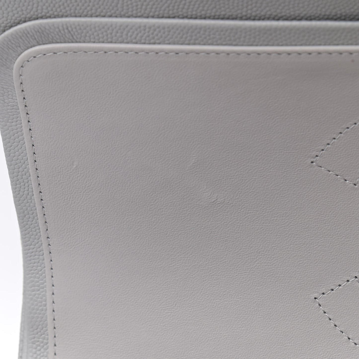 Caviar Quilted Jumbo Double Flap Grey