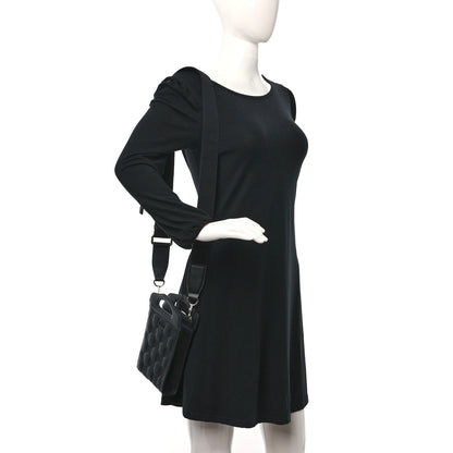 Gucci Nylon Calfskin Enamel GG Matelasse Mini Top Slip Handle Crossbody Bag Black 2 of 8