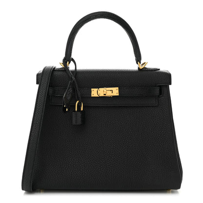 Hermes Togo Lizard Kelly Retourne Touch 25 Black Black 1 of 11