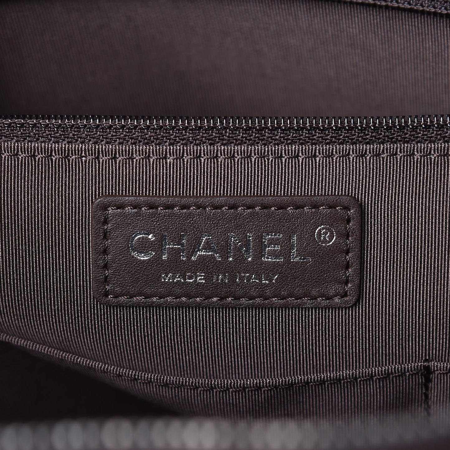 Calfskin Stitched CC Pocket Shopping Tote Dark Brown