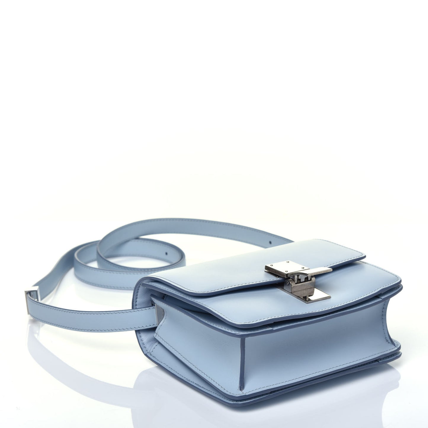 Box Calfskin Small Classic Box Flap Bag Pale Blue