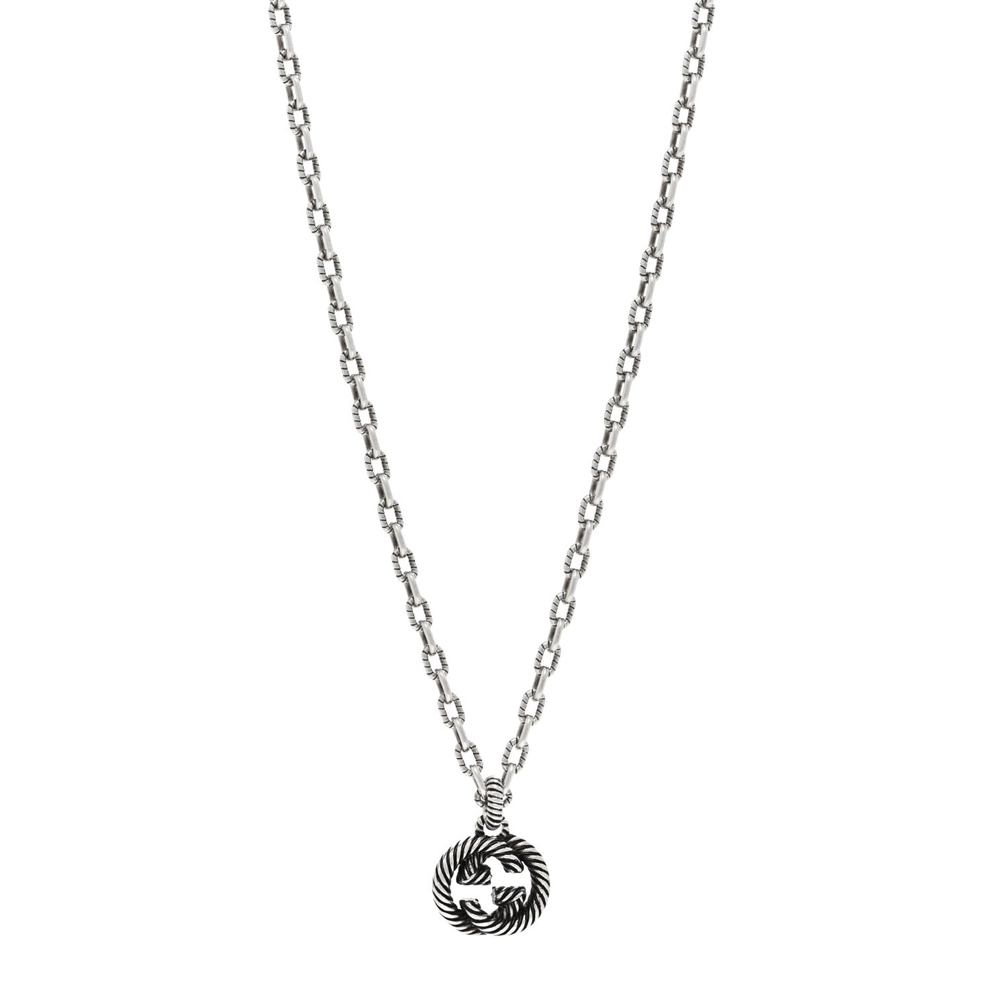Sterling Silver Small Interlocking G Pendant Necklace