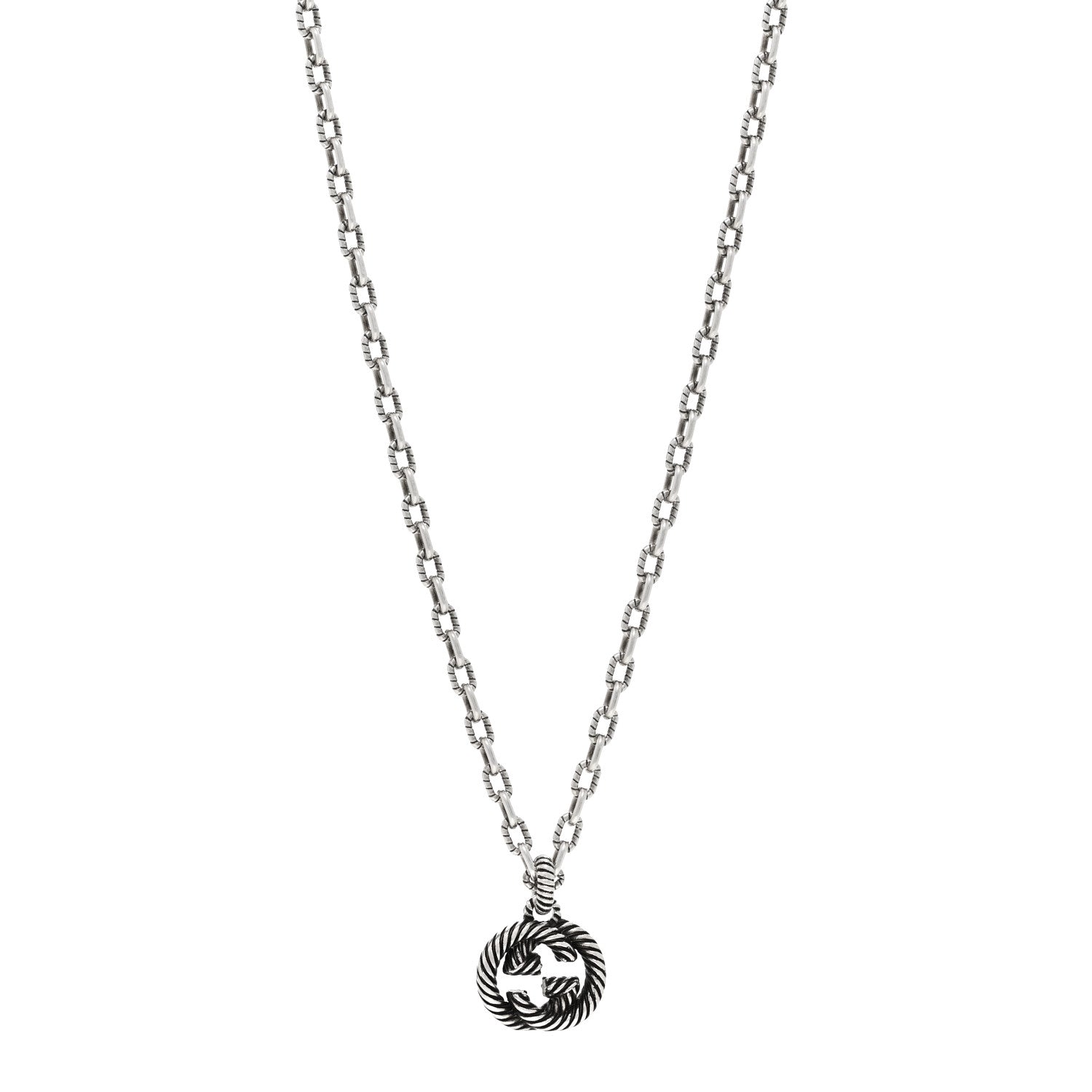 Gucci Sterling Silver Small Interlocking G Pendant Necklace 1 of 4