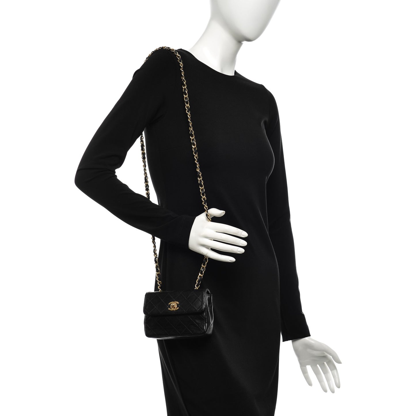 Lambskin Quilted Mini Flap Black