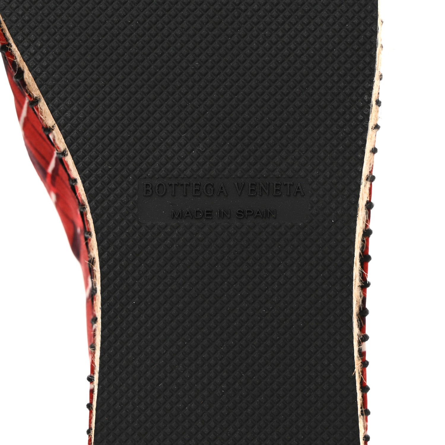 Bottega Veneta Satin Micro Square Grid Espadrille 40 Red Multicolor 8 of 9