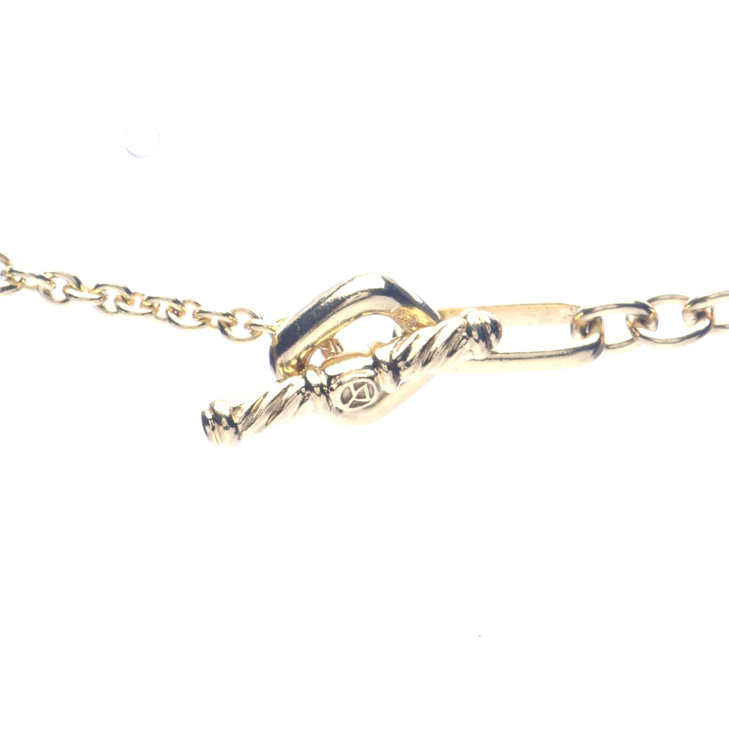 David Yurman 18K Yellow Gold Figaro Chain Long Necklace 4 of 4